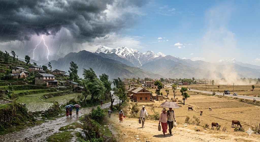 मौसम पूर्वानुमान : तराईमा गर्मी बढ्दा पहाड र हिमालमा वर्षाको सम्भावना